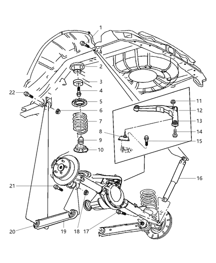 2002 Jeep Grand Cherokee Bumper, Rear Diagram for 52088352AB