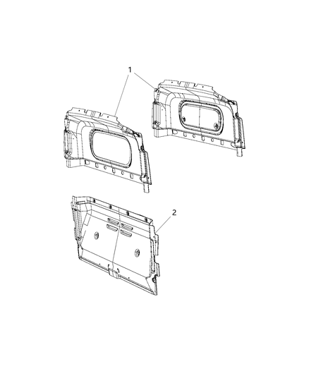 2015 Ram ProMaster City Partition Panel of Body - Sheet Metal Except Doors Diagram