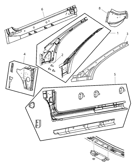 2006 Chrysler Sebring Aperture Panels Diagram 1 - Thumbnail