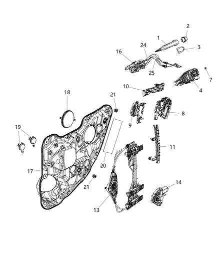 2018 Jeep Cherokee Handle, Inside, Front Inner Passenger Side Diagram for 68329764AA