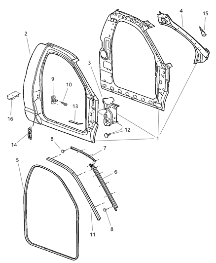 2007 Dodge Ram 1500 Aperture Panel Bodyside Diagram 1 - Thumbnail