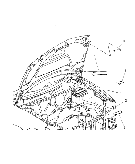 2003 Dodge Neon A/C Label Diagram for 5058072AD