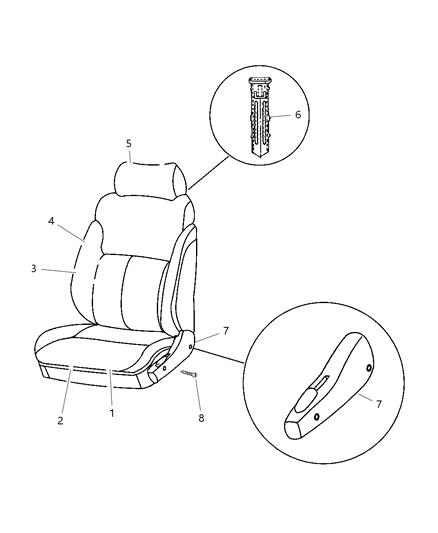 2005 Dodge Neon Cushion Front Seat Diagram for 1AA681DVAA