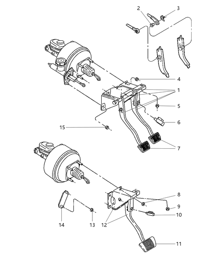 2002 Jeep Wrangler Brake Pedals Diagram 1 - Thumbnail