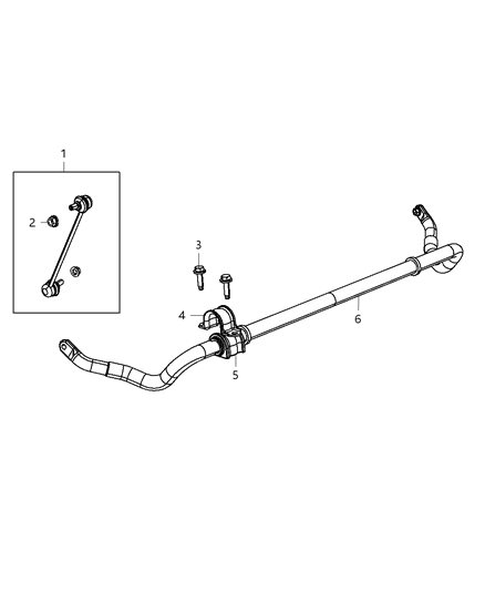 2012 Chrysler 200 Bushing Stabilizer Bar Diagram for 68166856AA