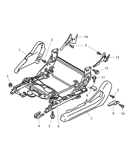2005 Chrysler Sebring Coupe Adjuster, Shields And Attaching Parts, Left With Power Seat Diagram