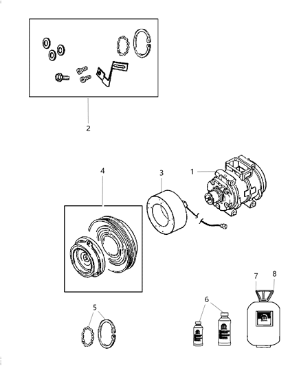 2015 Dodge Charger Compressor A/C Complete Diagram for 68158259AD
