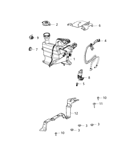 2021 Jeep Wrangler Reservoir, Windshield Washer Diagram 2 - Thumbnail