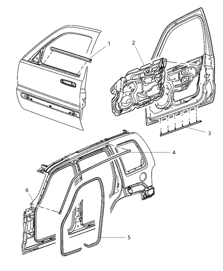 2005 Jeep Liberty Seal, Front Inner Passenger Side Diagram for 55235918AJ