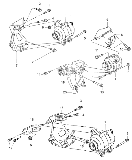 1999 Chrysler Sebring Mount Bracket Diagram for 4792080AD