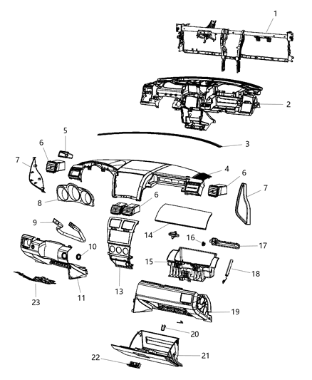 2010 Dodge Avenger Column Cover Diagram for 1EJ26XT1AC