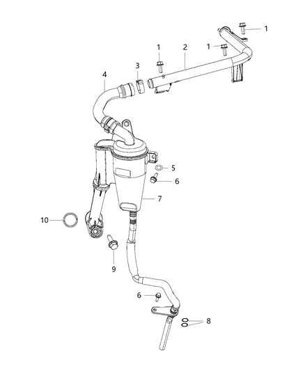 2019 Jeep Cherokee Hose Make Up Air Diagram for 68342170AB