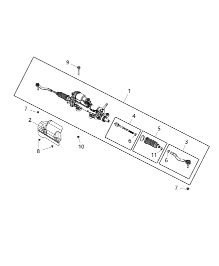 2018 Chrysler Pacifica Inner Tie Rod Diagram for 68318140AA