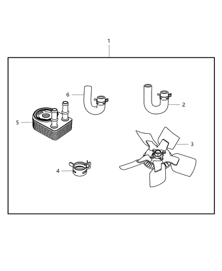 2009 Dodge Nitro Engine Oil Cooler of Mopar Accessories - Component Parts Diagram