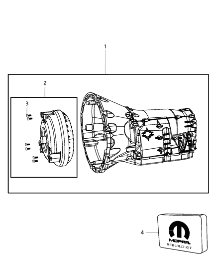 2008 Jeep Liberty Transmission / Transaxle Assembly of Automatic Transmission Diagram 2 - Thumbnail