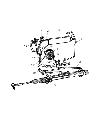 2007 Jeep Commander Gear Rack And Pinion Diagram for 52090488AE