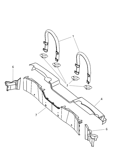 2005 Chrysler Crossfire Windshield Pad, Front Lower Diagram for 5134928AA