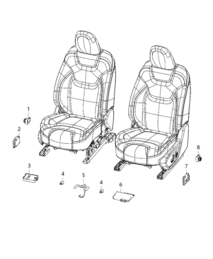 2020 Jeep Cherokee Switch Lumbar Control Driver, Front Passenger Side Diagram for 56046232AB