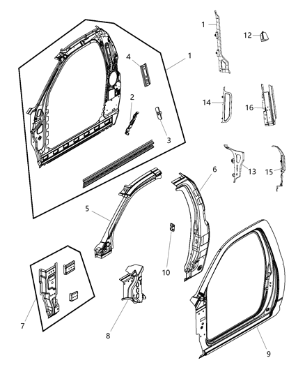 2014 Ram 3500 Panel Bodyside Aperture Inner Diagram for 55372406AE