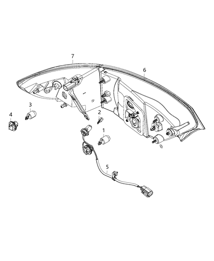 2020 Chrysler Voyager Parts, Tail Lamps Service Diagram 1 - Thumbnail