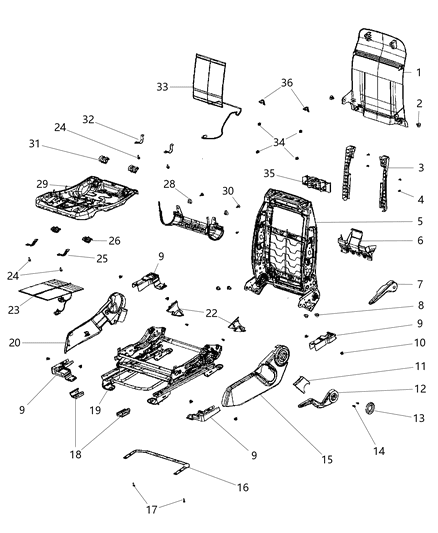 2010 Dodge Caliber Seat Adjuster, Passenger Side Diagram for 4610167AA