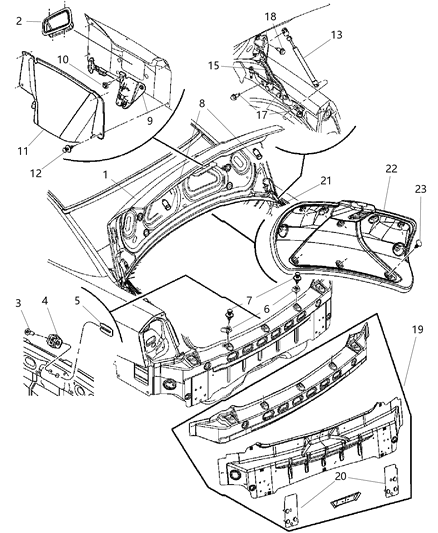 2008 Dodge Charger Deck Lid & Related Parts Diagram 2 - Thumbnail
