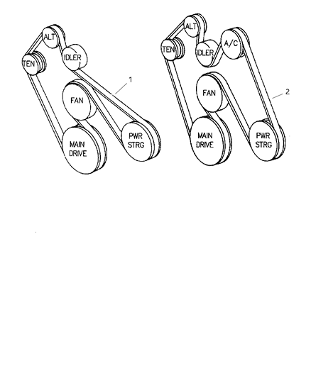 1998 Dodge Ram 3500 Regular Cab Drive Belts Diagram 1 - Thumbnail