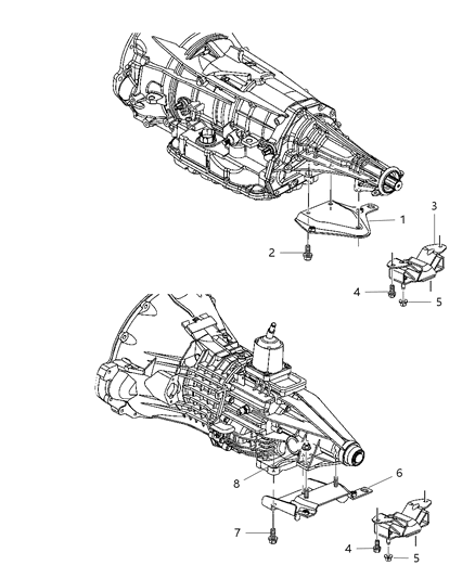 2004 Dodge Ram 1500 Engine Mounting Rear Diagram 2 - Thumbnail