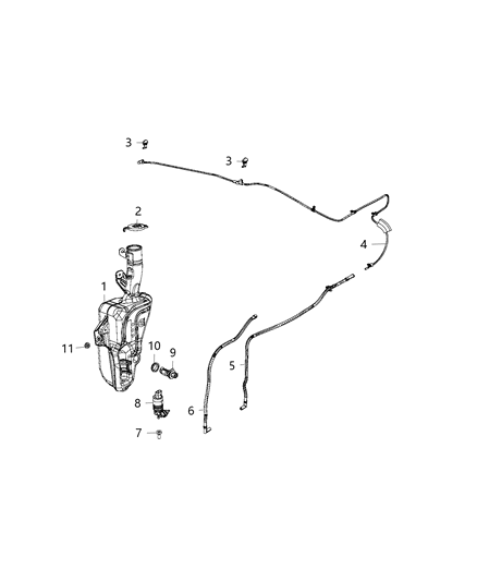 2021 Jeep Compass Washer Nozzle, Front Diagram for 55112668AA