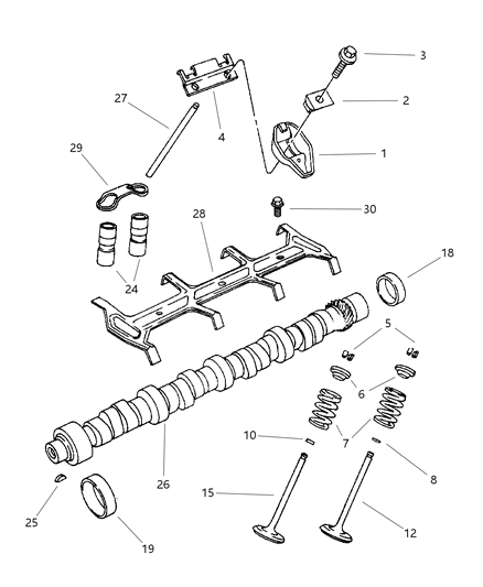 1998 Jeep Grand Cherokee Camshaft & Valves Diagram 2 - Thumbnail