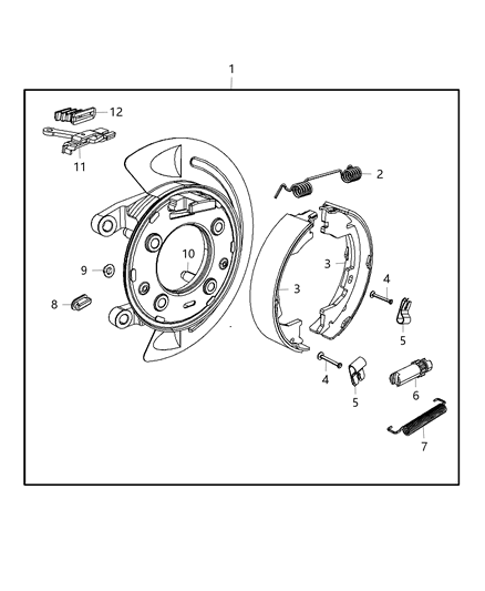 2017 Ram 3500 Pickup Park Brake Assembly, Rear Disc Diagram