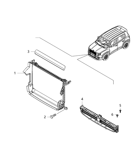 2020 Jeep Renegade Shroud Diagram for 68462532AA