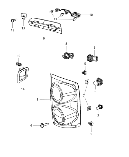 2009 Dodge Ram 2500 Lamps - Rear Diagram 1 - Thumbnail