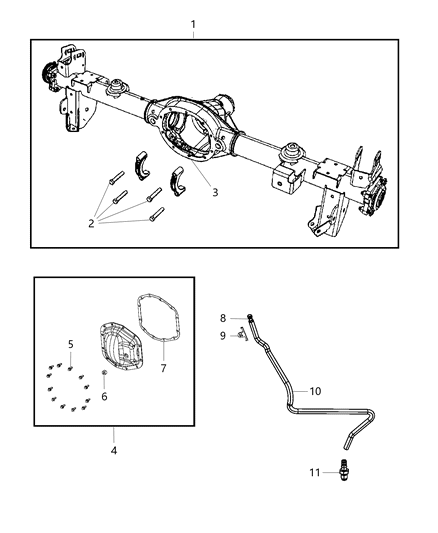 2019 Jeep Wrangler Housing And Vent of Rear Axle; Differential And Drive Line Diagram 3 - Thumbnail