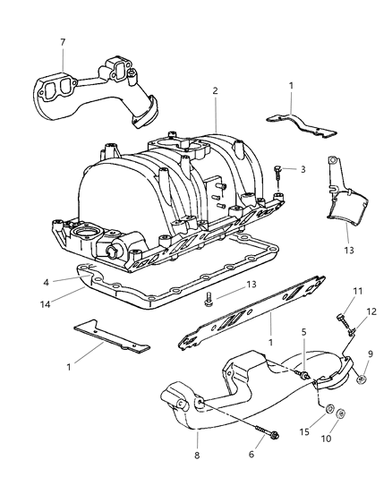 2001 Dodge Ram 3500 Regular Cab Manifold - Intake & Exhaust Diagram 1 - Thumbnail
