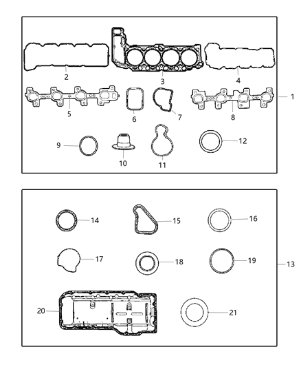 2007 Dodge Dakota Gasket Packages - Engine Diagram 2 - Thumbnail