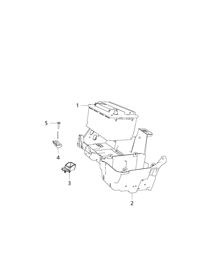 2018 Ram 3500 Cab Chassis(<10K lb.) Battery Tray & Support Diagram 1 - Thumbnail