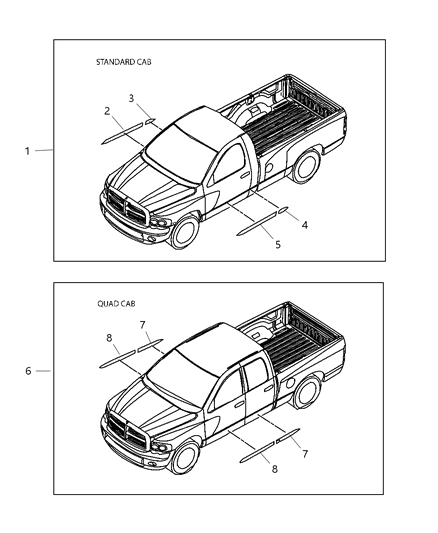 2010 Dodge Ram 3500 Cab Chassis Decal Kit Diagram