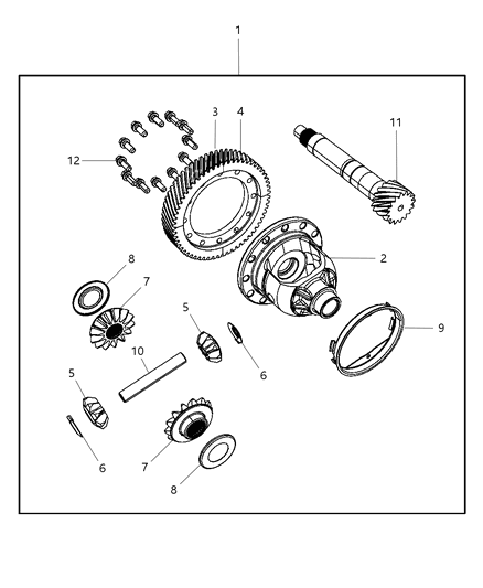 2009 Dodge Journey Differential Package Diagram for 4800507AB
