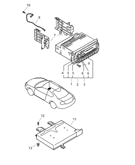 2001 Dodge Stratus Knob Radio Fader Control Diagram for MR522666