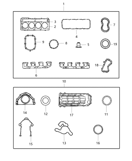 2008 Dodge Ram 2500 Engine Gasket Packages Diagram 1 - Thumbnail