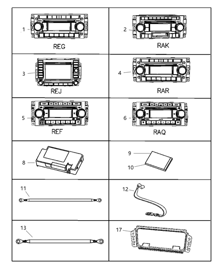 2007 Dodge Caliber Radio AM/FM With CD And Equalizer Diagram for 5091175AA