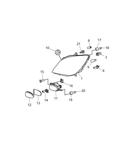 2009 Dodge Sprinter 3500 Socket, Front Diagram for 5133959AA