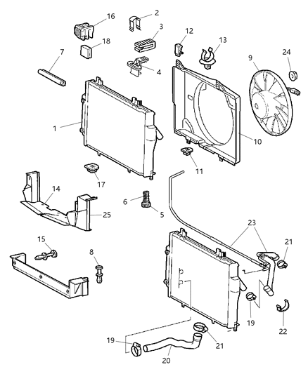 2004 Chrysler Crossfire Upper Hose Diagram for 5097892AA