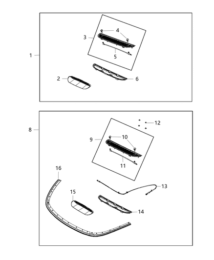 2016 Dodge Dart Nozzle Windshield Washer Diagram for 68280809AA