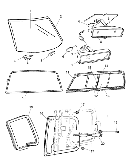 1999 Dodge Ram 1500 Lock Assembly Diagram for 4773094AB