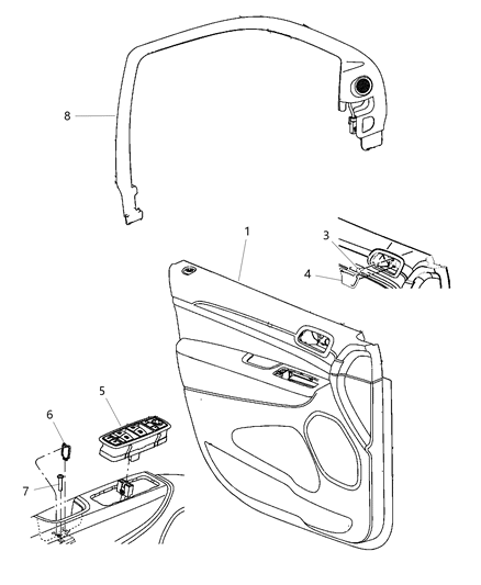 2011 Dodge Durango Switch Window And Door Lock Right Front Diagram for 68086692AC