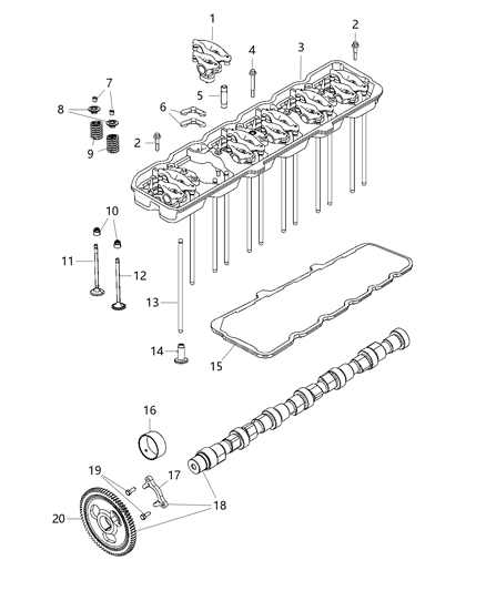 2020 Ram 2500 Camshafts & Valvetrain Diagram 2 - Thumbnail