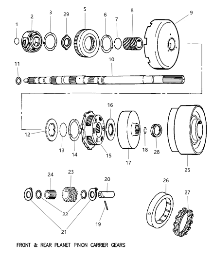 2002 Dodge Durango Gear Train & Intermediate Shaft Diagram 1 - Thumbnail