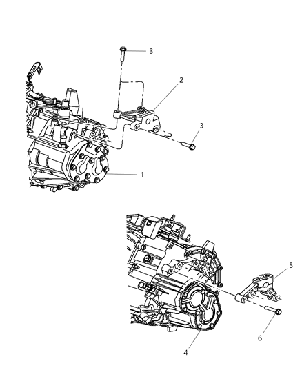 2006 Chrysler PT Cruiser Transaxle Mounting Bracket Diagram 1 - Thumbnail